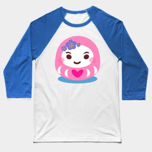 Pink Daruma Doll Baseball T-Shirt